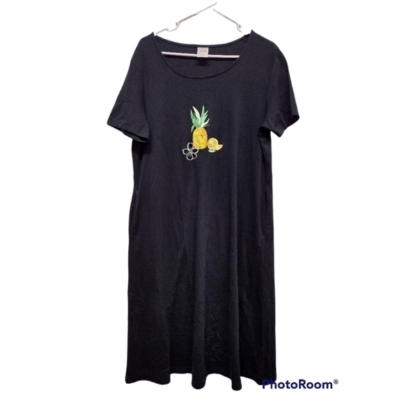 Blair t-shirt style dress with tropical embroidery - Picture 1 of 7